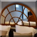 DM03. Pine arched mirror wall mirror.. 33”h x 66”w 